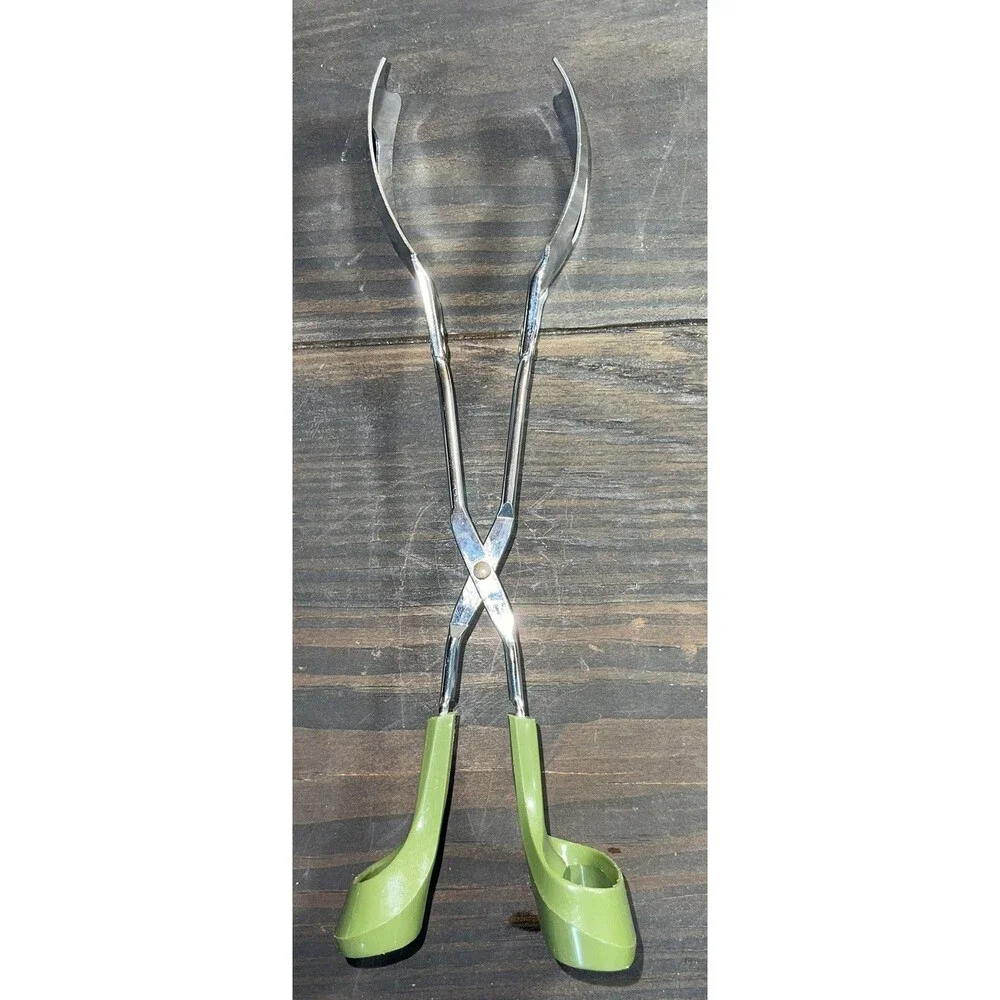 Mirro Earthgrown Vintage Canning Tongs Avocado Green Patented 1978